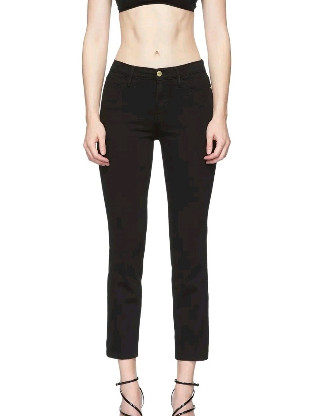 FRAME Le High Straight High Rise Ankle Jeans Size 26 Minimalist Chic